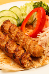 kebab with vegetables