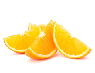 Four orange fruit segments or cantles