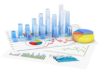 Graphs of financial analysis - Isolated - 51292807