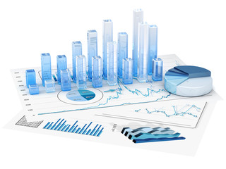 Fototapety  Wykresy analizy finansowej - Izolowane