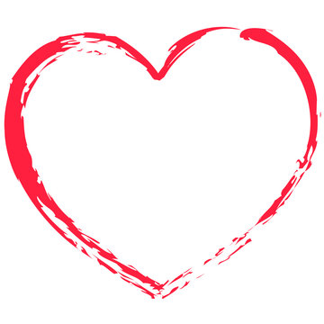 Ein rotes, locker gezeichnetes Herz – Vektor und freigestellt