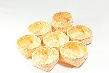 small wicker with white background