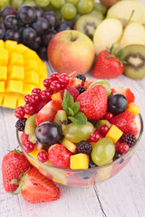 fresh fruits salad in bowl