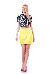 Tall model isolated on the white