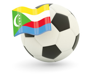 Obraz premium Football with flag of comoros