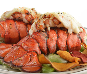 Grilled Lobster Tail  With Asparagus