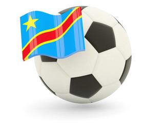 Obraz premium Football with flag of democratic republic of the congo