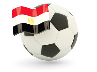 Obraz premium Football with flag of egypt