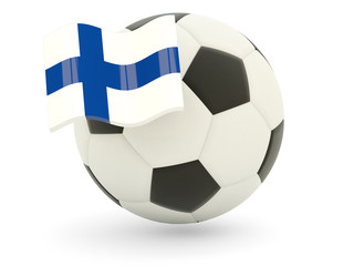 Football with flag of finland