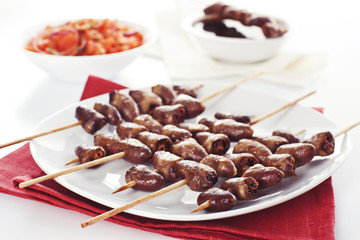 Grilled chicken hearts