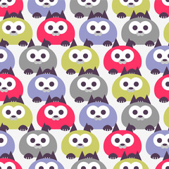 Seamless pattern with funny cats