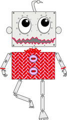 roboter mit rotem Pulli