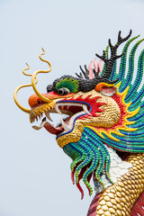 Fototapeta premium Dragon statue Sawan park Nakornsawan Thailand