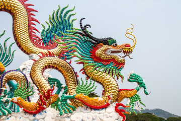 Dragon statue Sawan park Nakornsawan Thailand