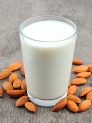 Almond milk with almond