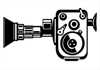 vector vintage film camera isolated on white background