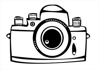 vector vintage film photo camera isolated on white background