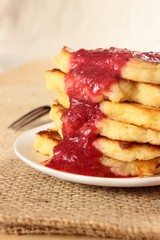 stack of semolina pancakes