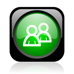 forum black and green square web glossy icon