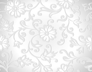 Fototapeta na wymiar Seamless vector decorative floral wallpaper