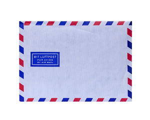 Alte Luftpost Briefumschlag auf weis isoliert