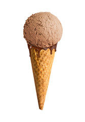 ice cream cone chocolate ball isolated