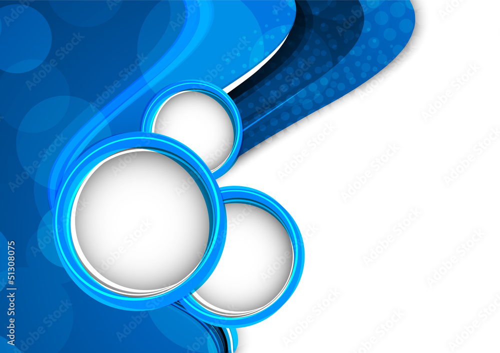Poster abstract blue background with circles