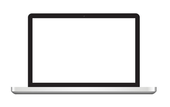 Laptop Computer display isolated on white. Vector eps10