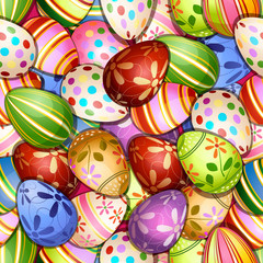 Seamless pattern with easter eggs