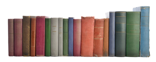 Ancient books isolated on white background