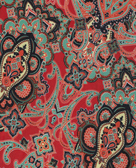 Cachemire rouge et bleu.