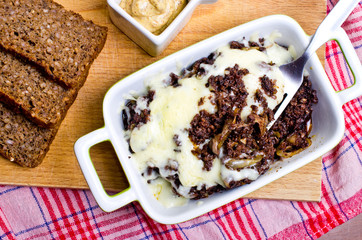 Casserole made for black pudding