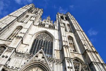 Fototapeta na wymiar St. Michael and St. Gudula Cathedral in Brussels