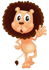 Fototapeta premium A lion waving his left hand