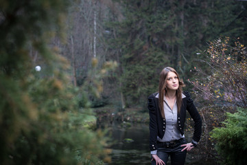 young woman standing and posing