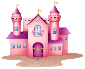 Store enrouleur sans perçage Chateau Un château de couleur rose