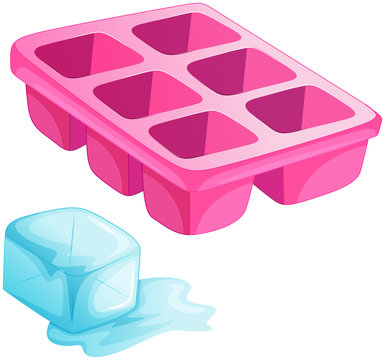 A pink ice tray