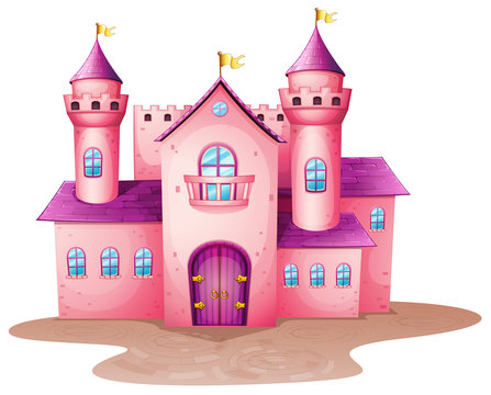 A pink colored castle