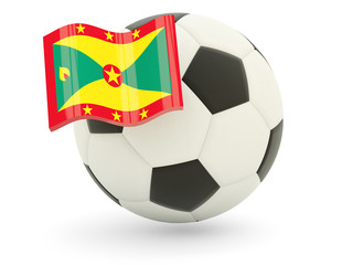 Obraz premium Football with flag of grenada