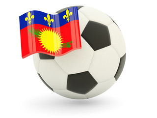Football with flag of guadeloupe