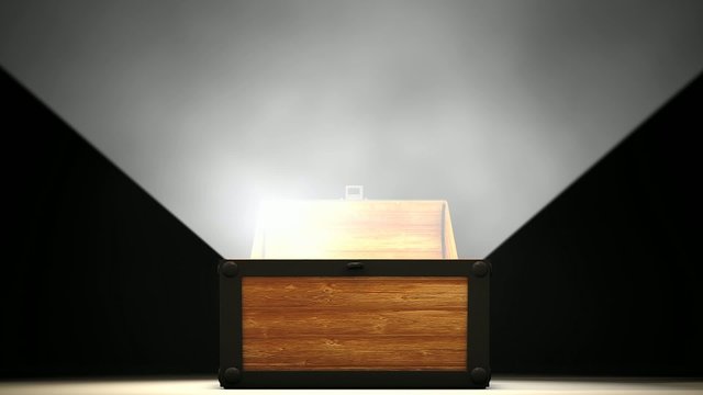 Treasure box opening. Matte