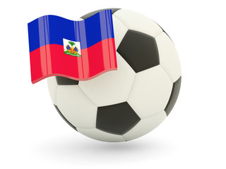 Obraz premium Football with flag of haiti