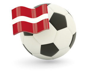 Football with flag of latvia