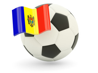 Obraz premium Football with flag of moldova