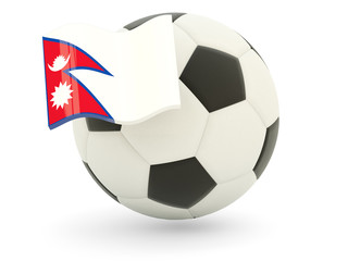 Obraz premium Football with flag of nepal