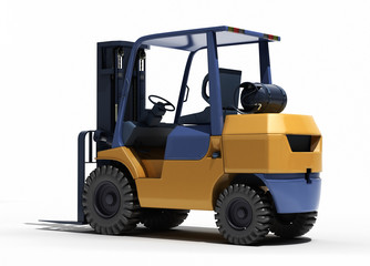 Forklift loader close-up