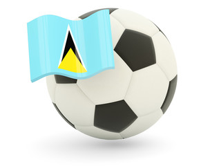 Football with flag of saint lucia