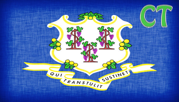 Linen flag of the US state of Connecticut