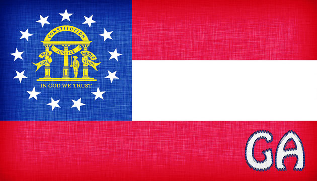 Linen flag of the US state of Georgia