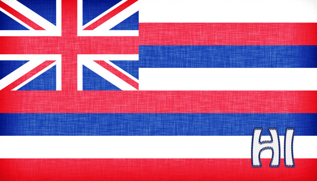 Linen flag of the US state of Hawaii